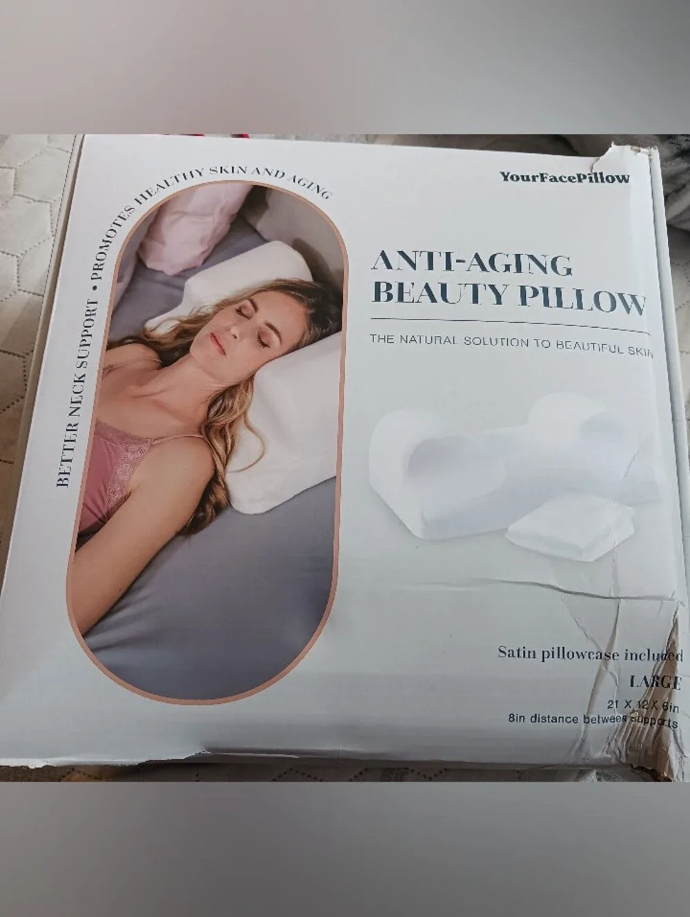 YourFacePillow Beauty Pillow Sz Large  Anti-Wrinkle & Anti- Snore NEW Open Other
